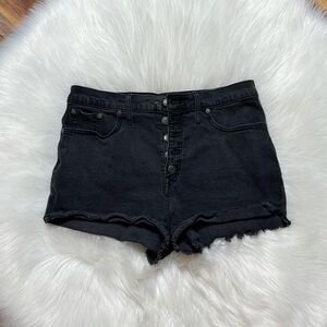 Madewell Jean Shorts Button Fly High Rise Boyshorts Faded Black